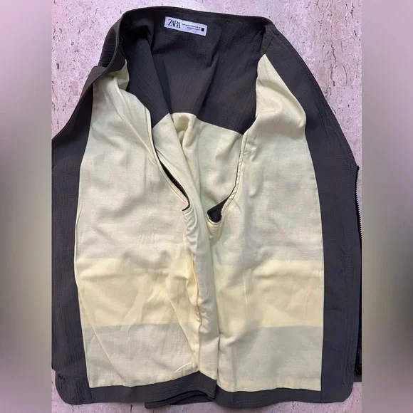 New Zara Olive Green Utility Vest Size Small - Picture 7 of 7